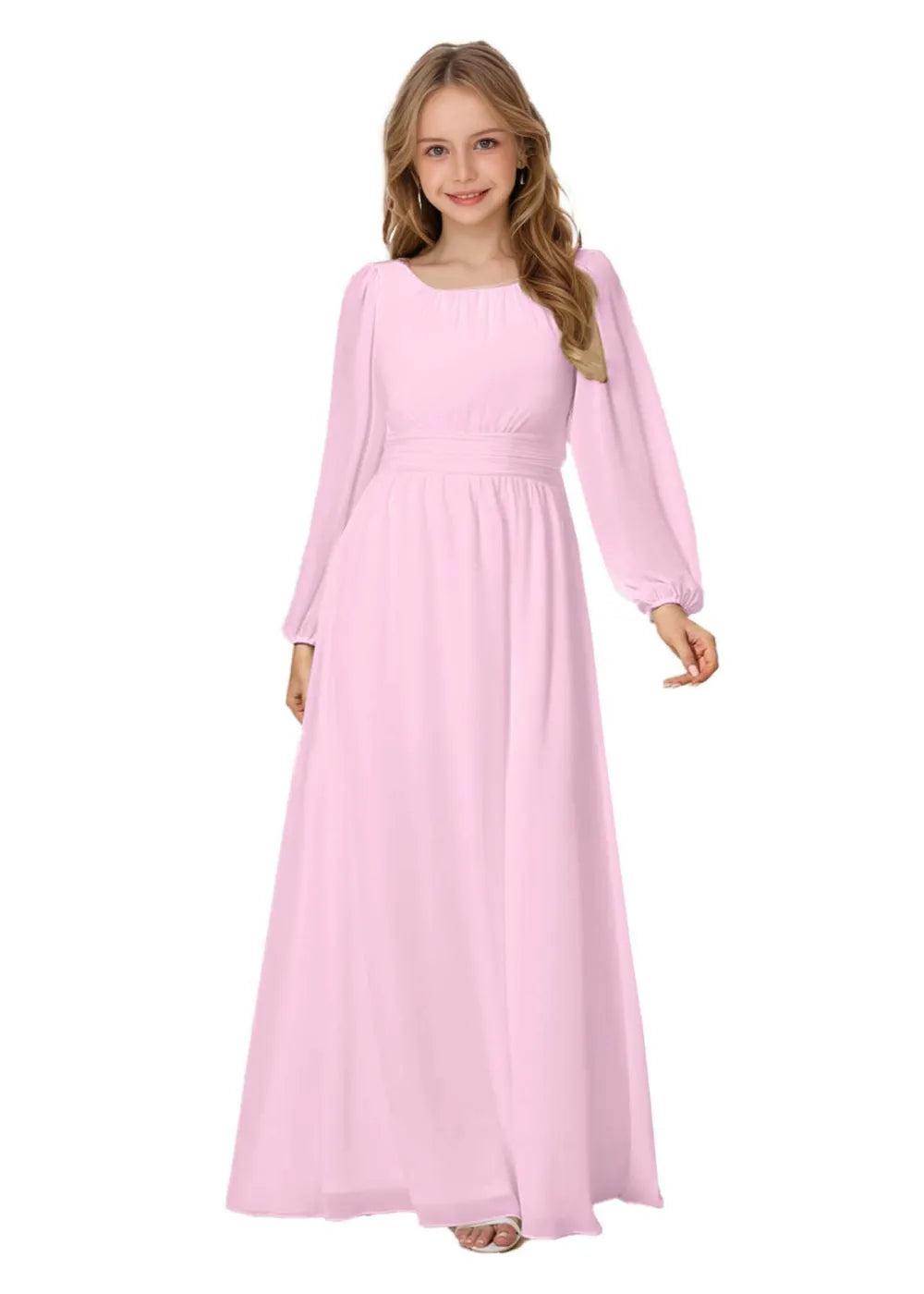 Grace Long Sleeve Chiffon Gown