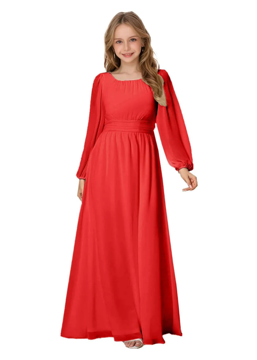Grace Long Sleeve Chiffon Gown