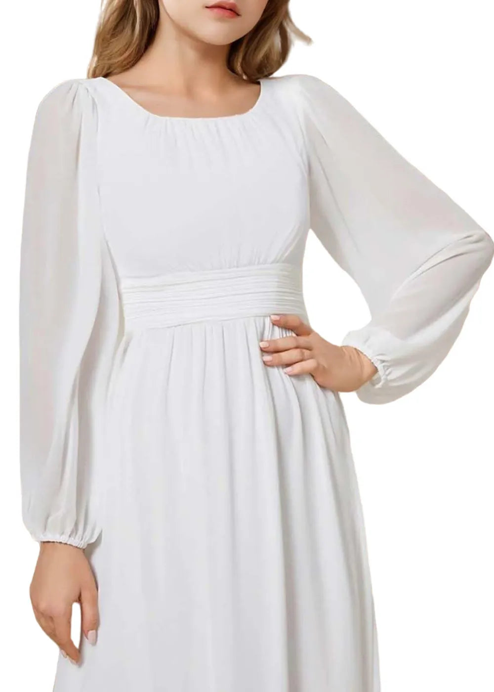 Grace Long Sleeve Chiffon Gown