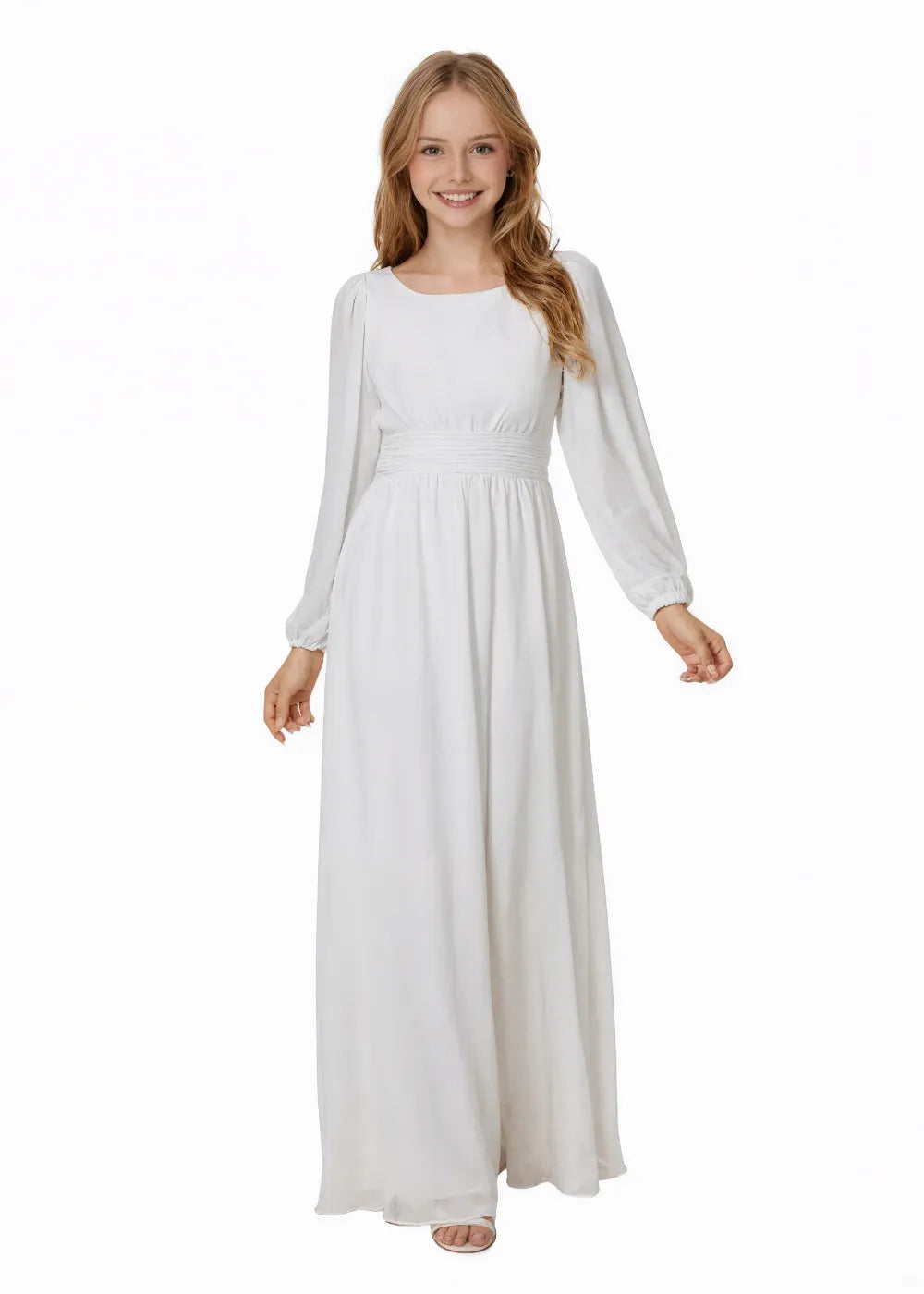 Grace Long Sleeve Chiffon Gown