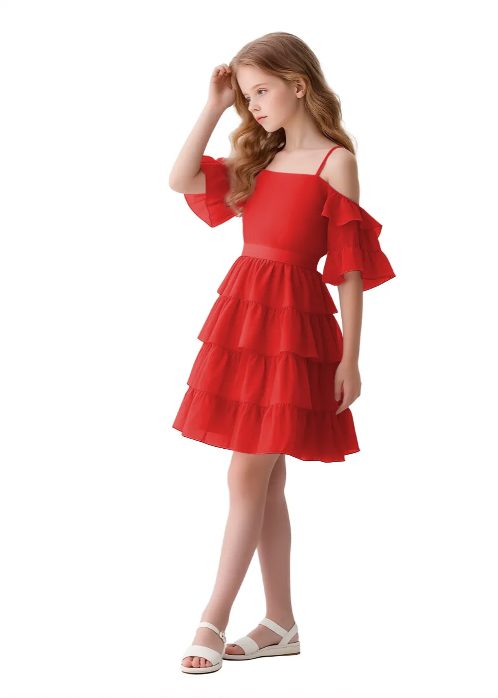 Flower Girl Dresses | Chiffon Ruffle Dress