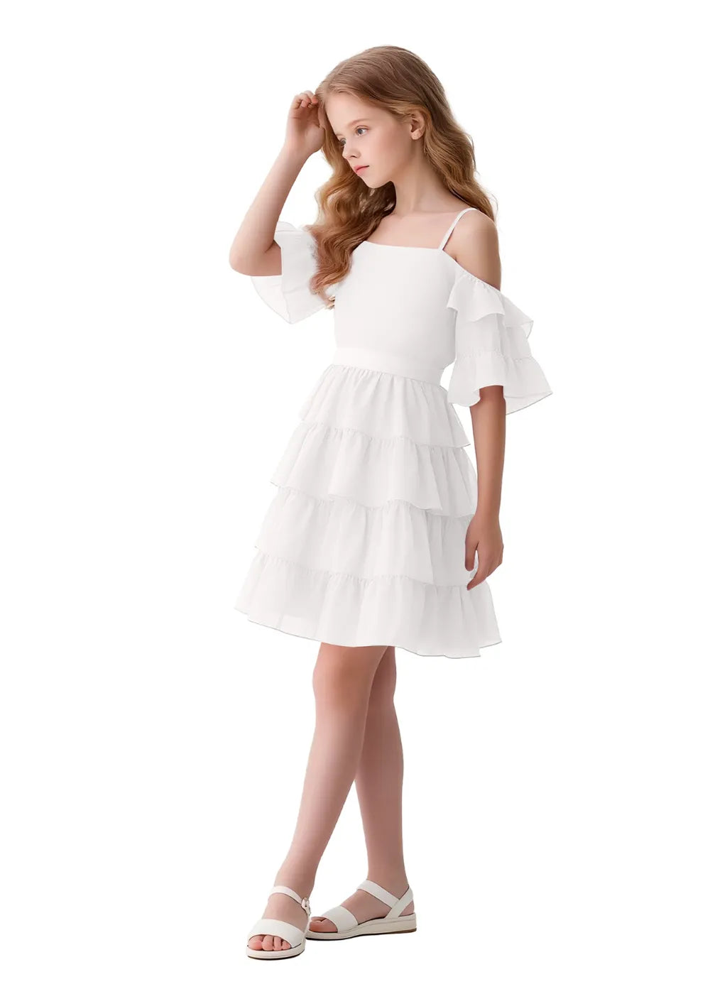 Flower Girl Dresses | Chiffon Ruffle Dress
