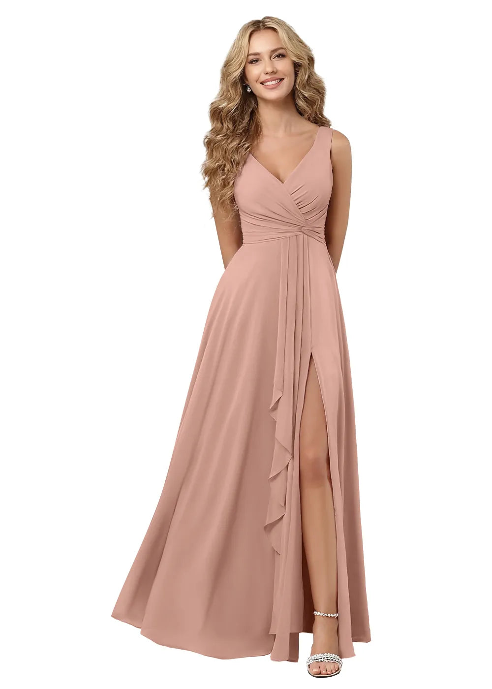 Elegant Bridesmaid Dress with Side Slit