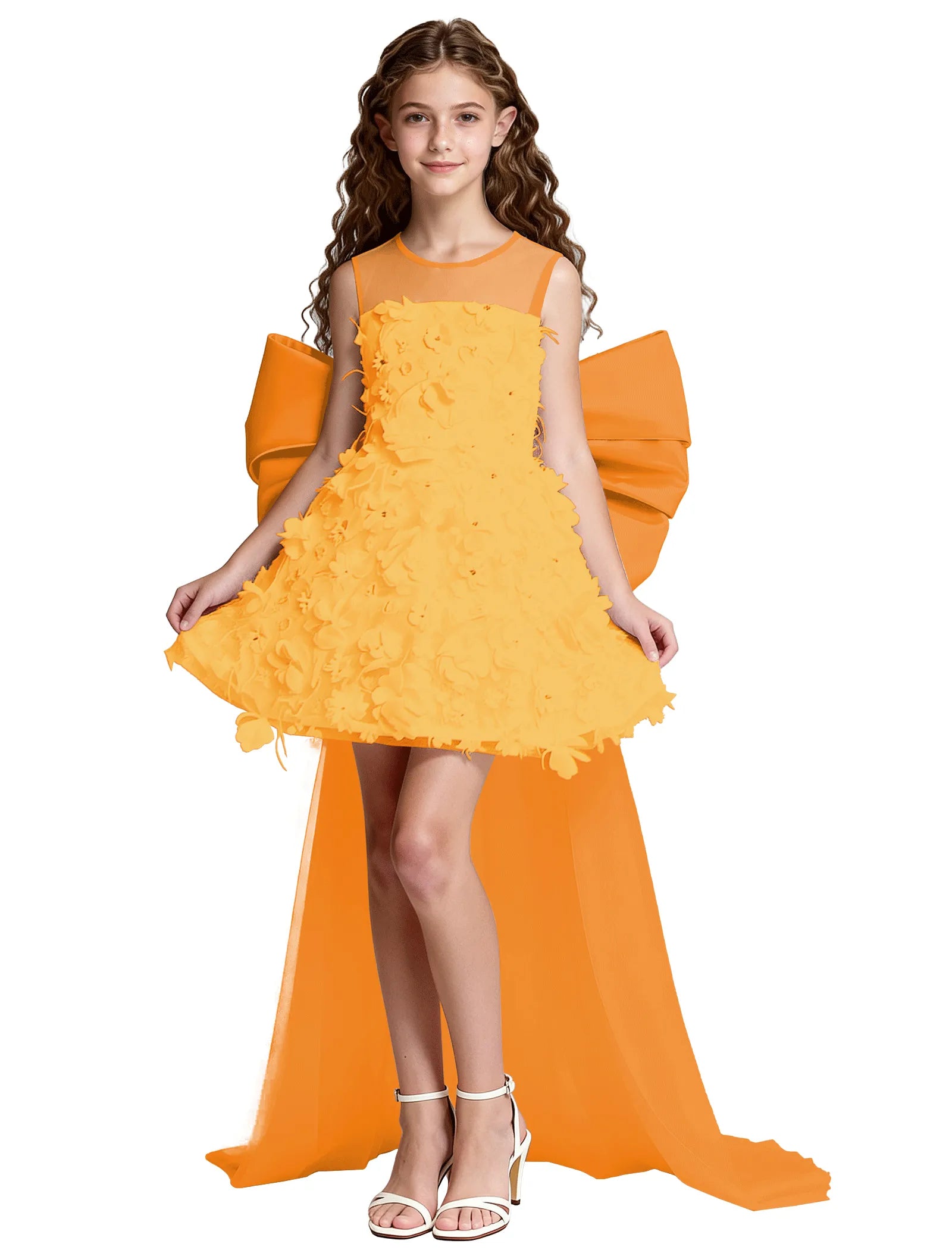 オフショルダーのレースプリンセスドレス