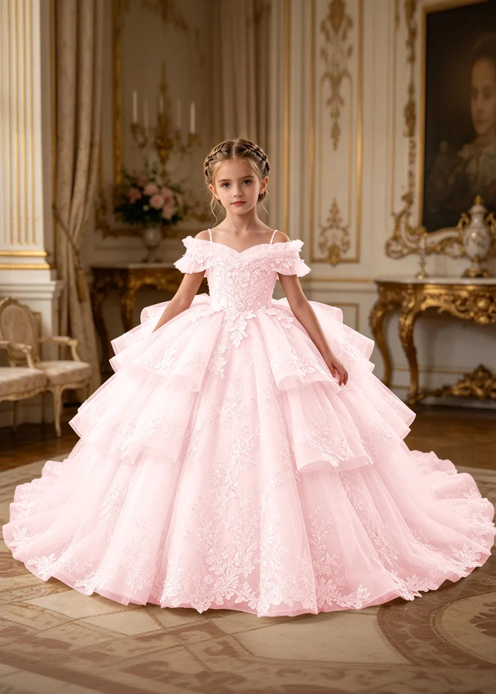 Spitzenkleid mit schulterfreiem Design