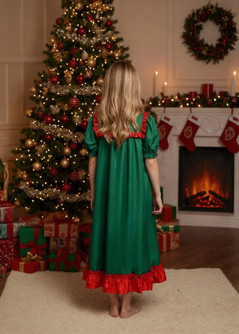 Cozy Green Holiday Gown