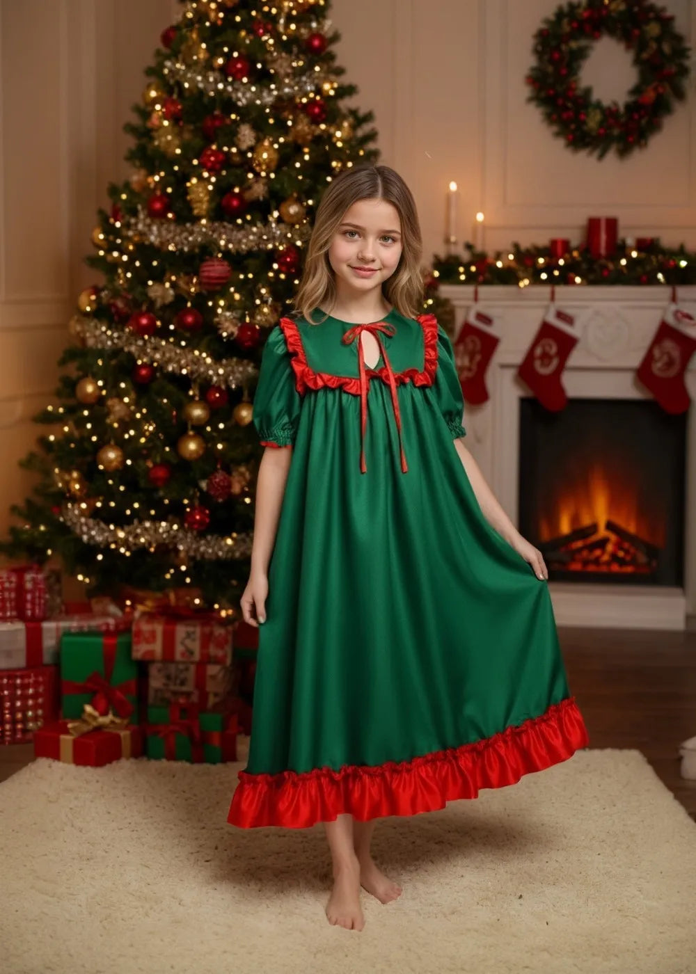 Cozy Green Holiday Gown