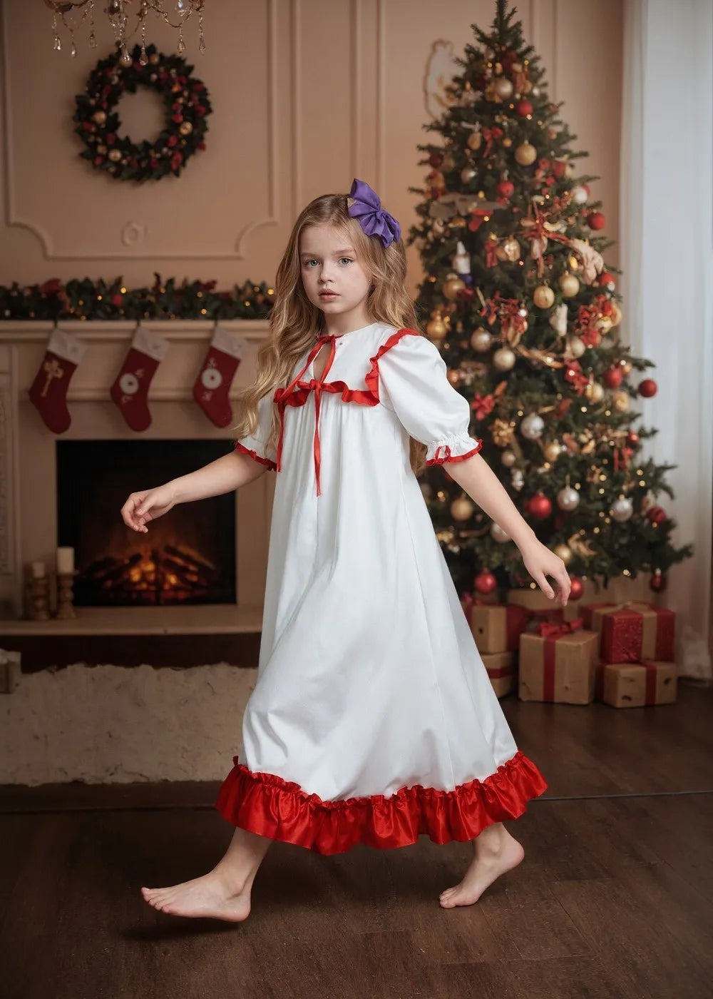 White Christmas Pajama Dress