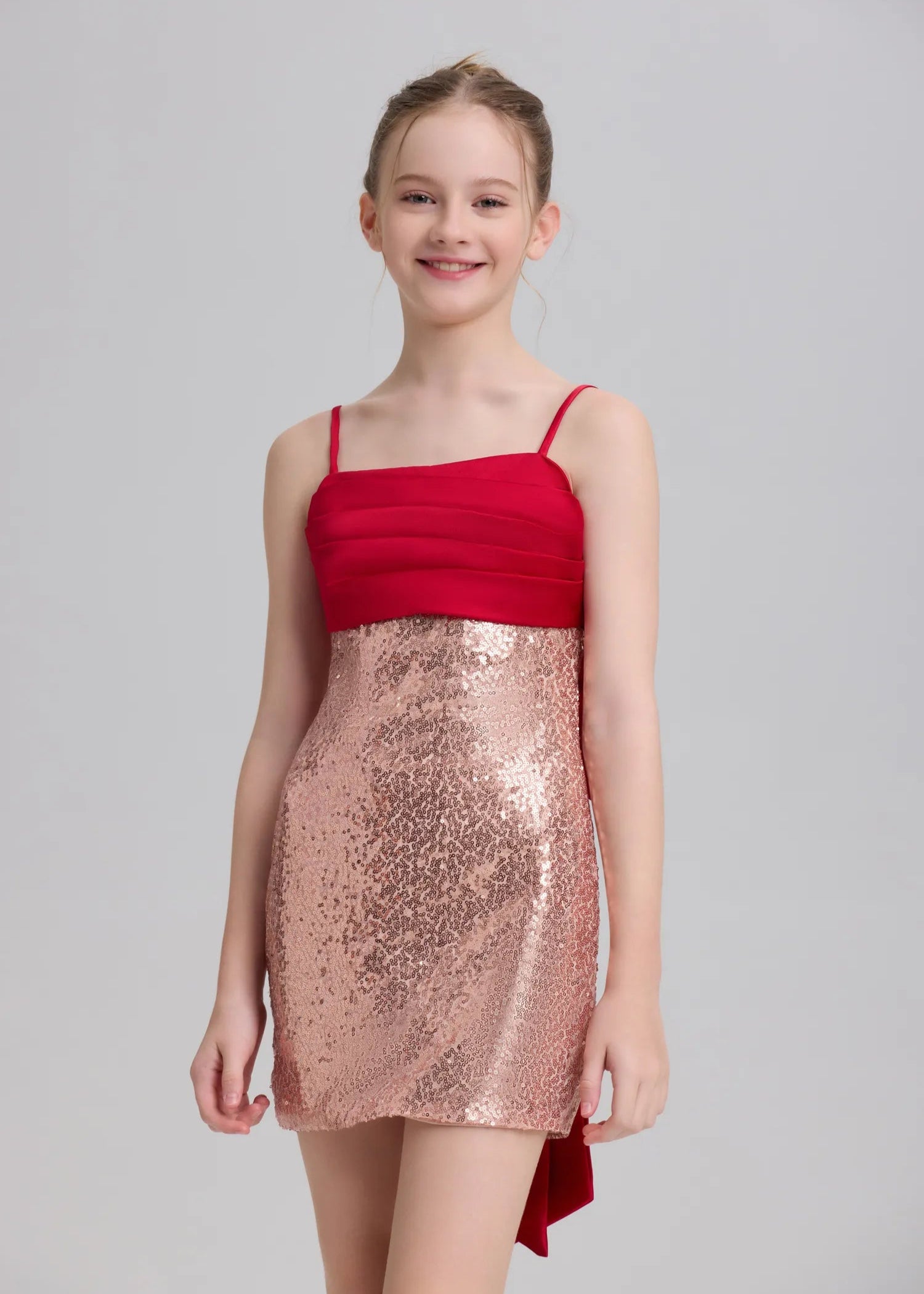 Fynony holiday Christmas girls sequin dress with elegant details