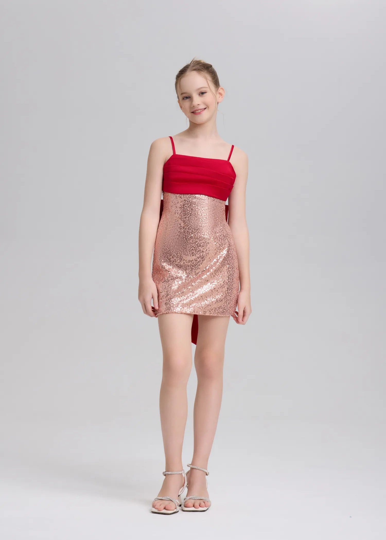 Fynony sleeveless girls sequin dress for celebrations