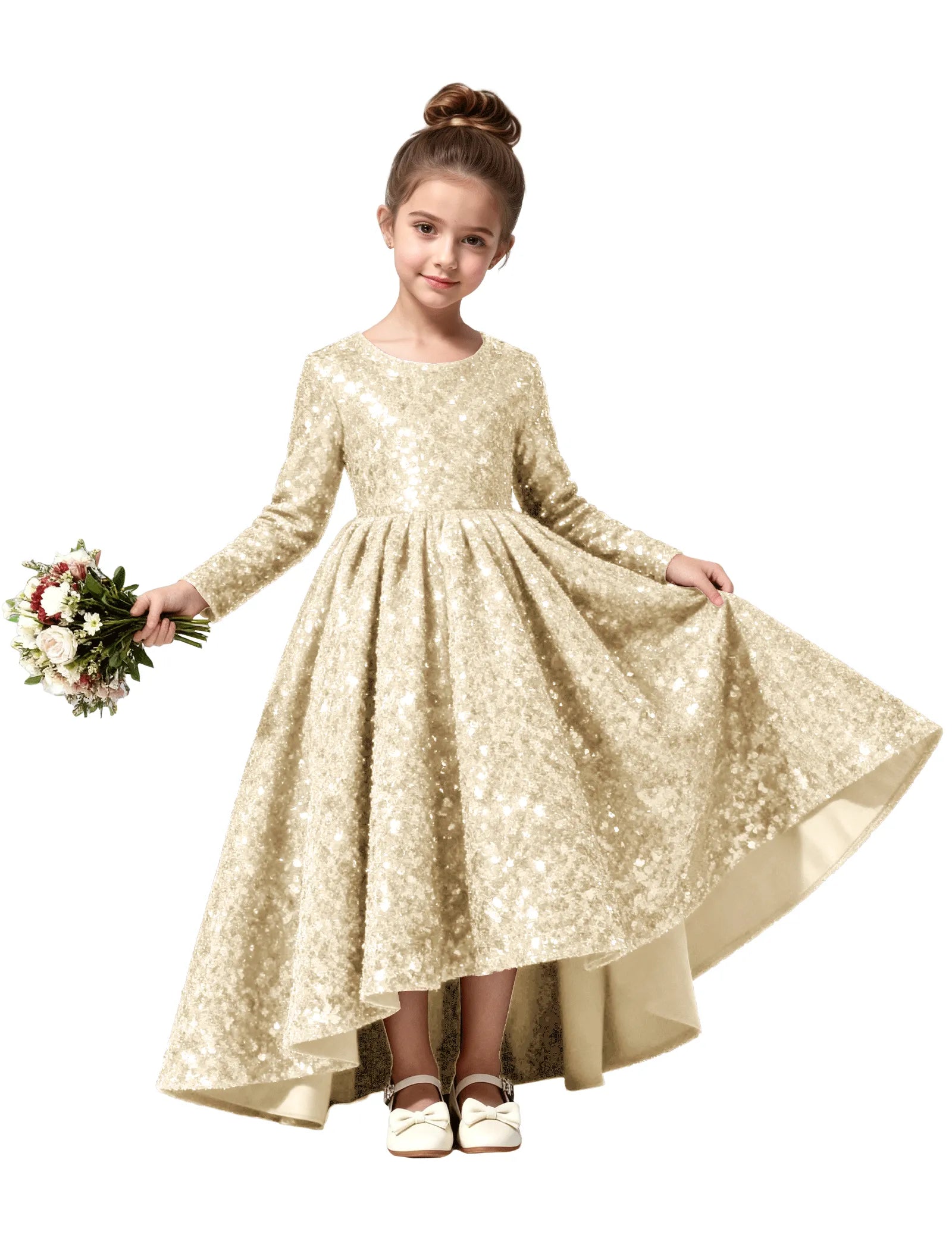 Elegant Glittery Velvet Formal Dress for Kids