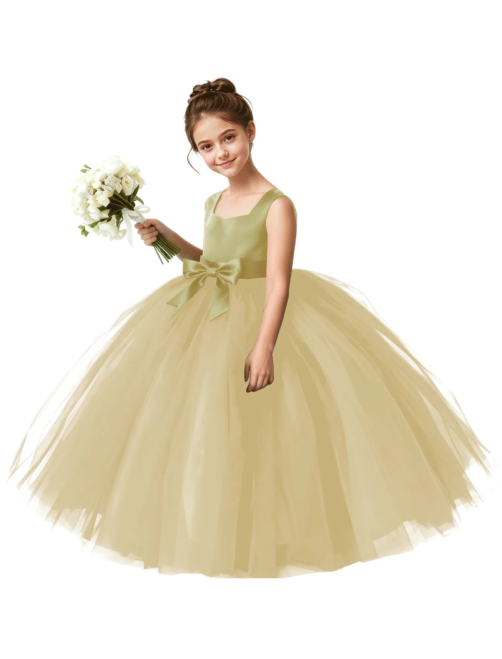 Vestido de princesa sin mangas de encaje