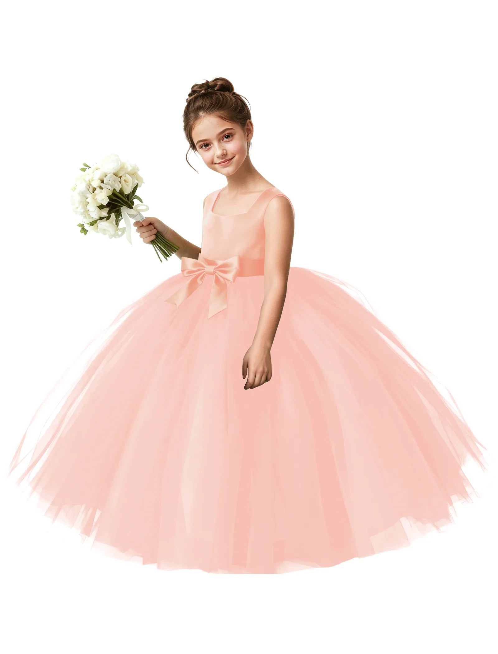 Vestido de princesa sin mangas de encaje