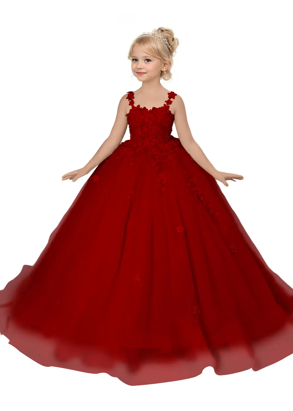 Floral Embroidered Princess Dress