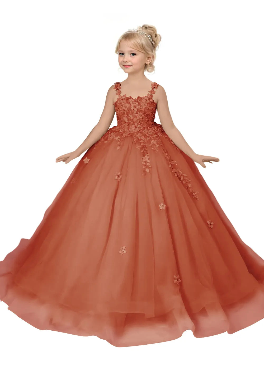 Floral Embroidered Princess Dress