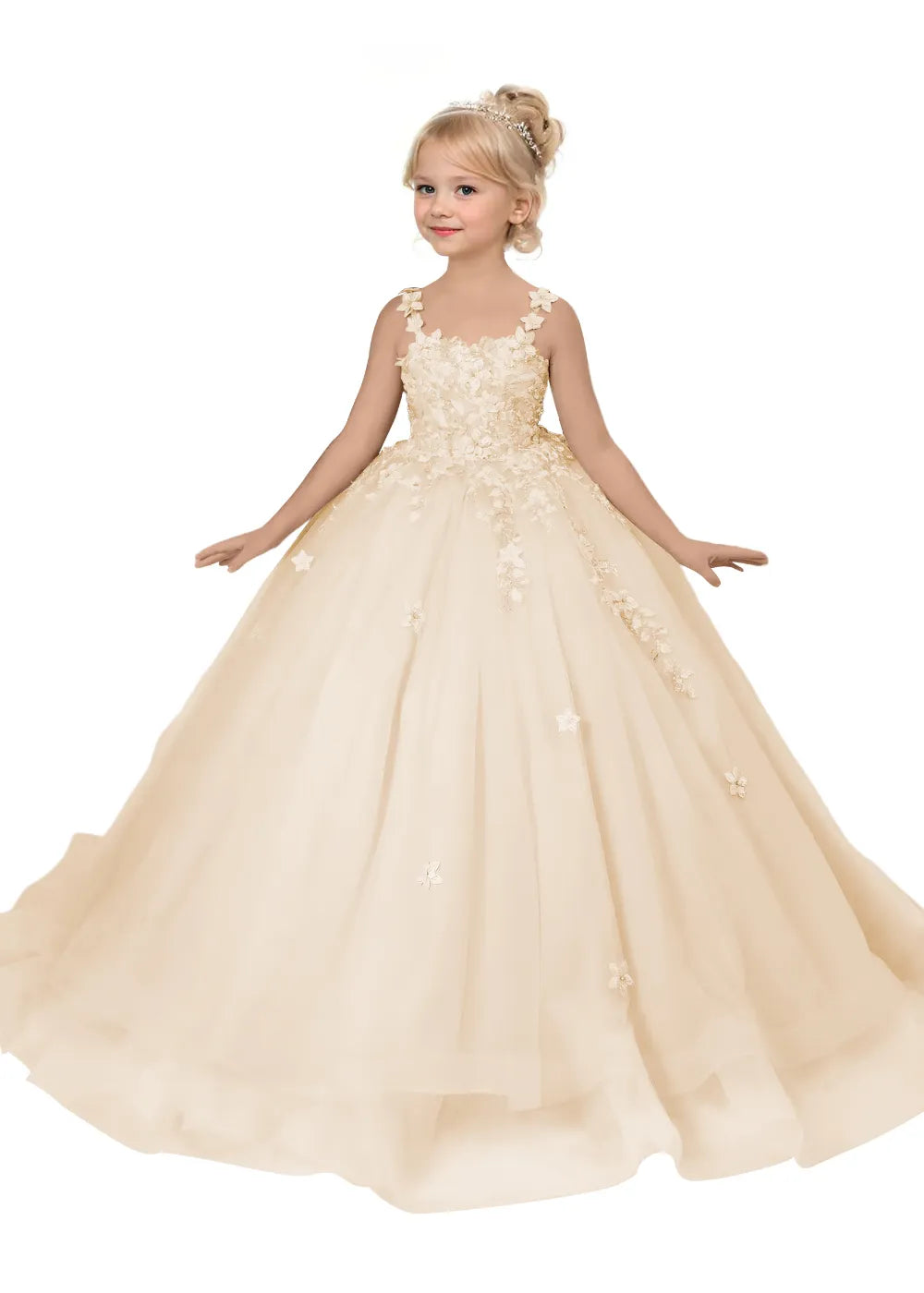 Floral Embroidered Princess Dress