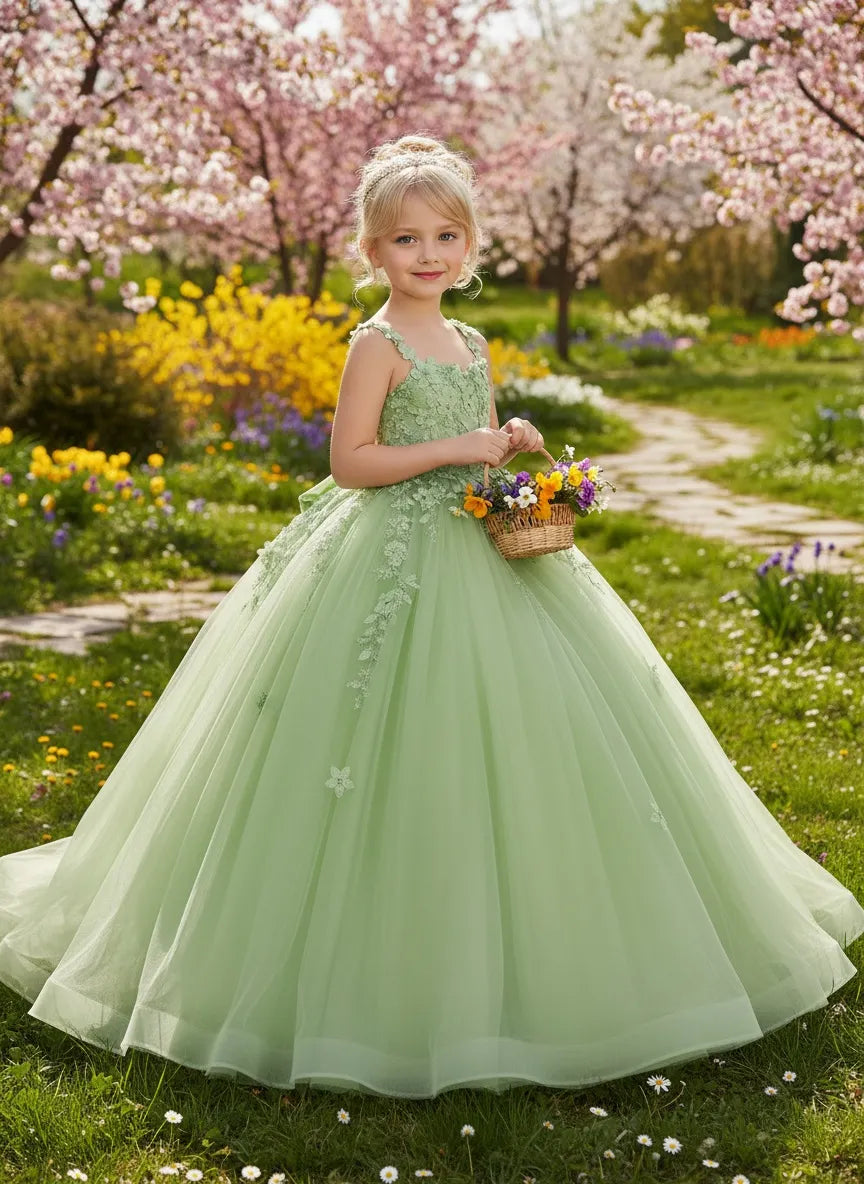 Floral Embroidered Princess Dress