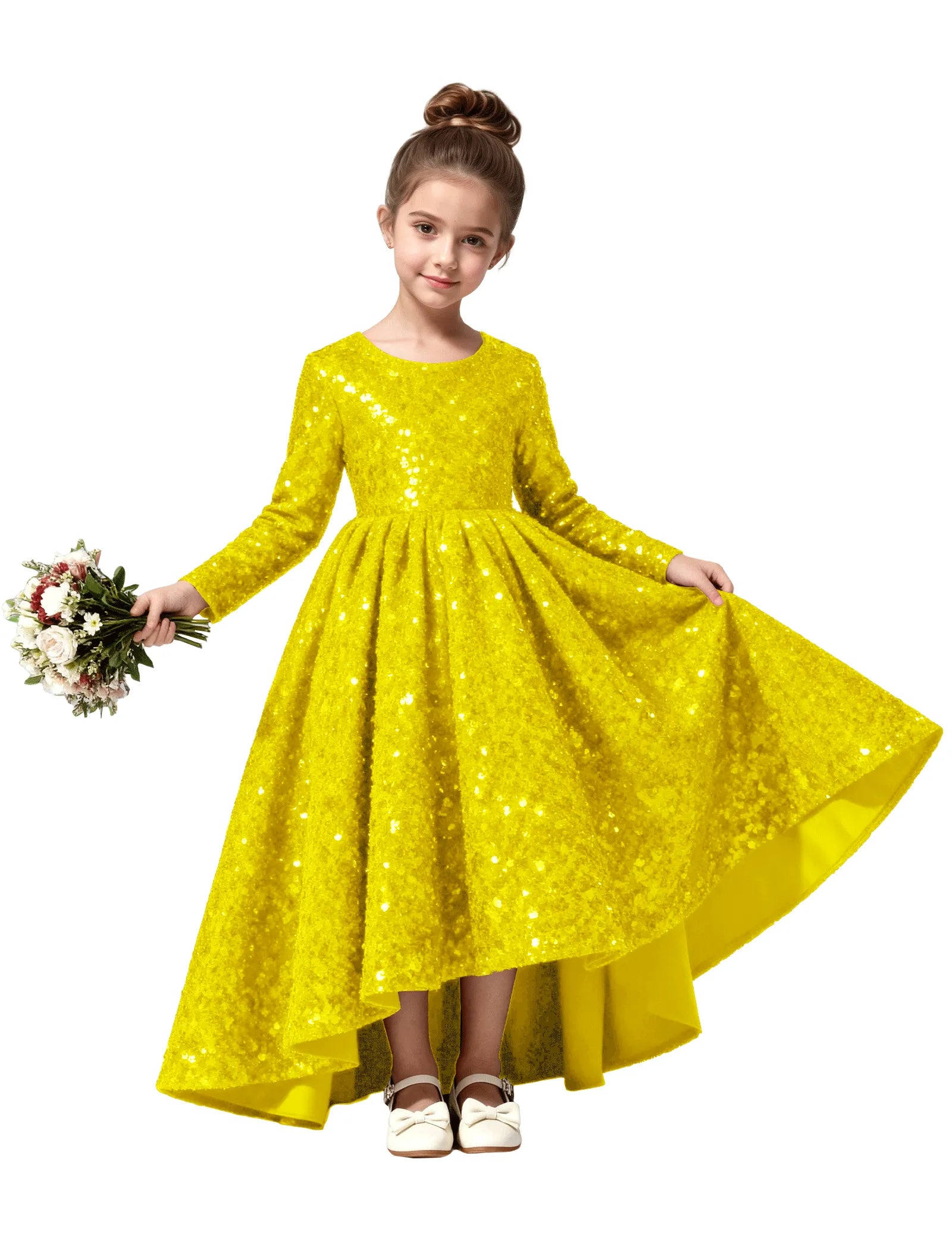 Elegant Glittery Velvet Formal Dress for Kids