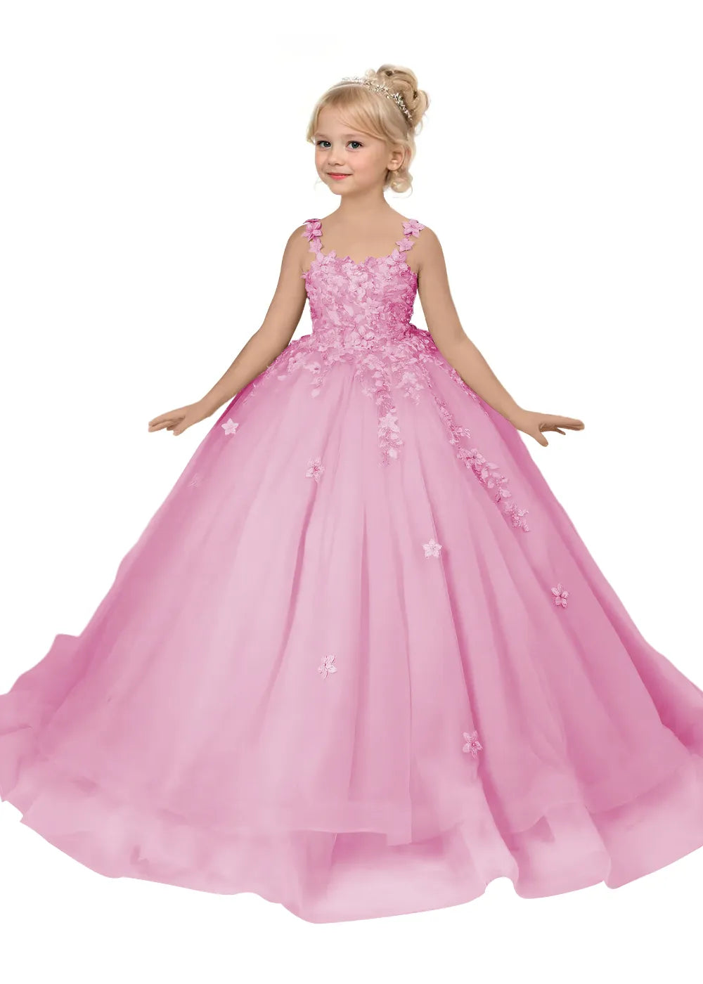 Floral Embroidered Princess Dress