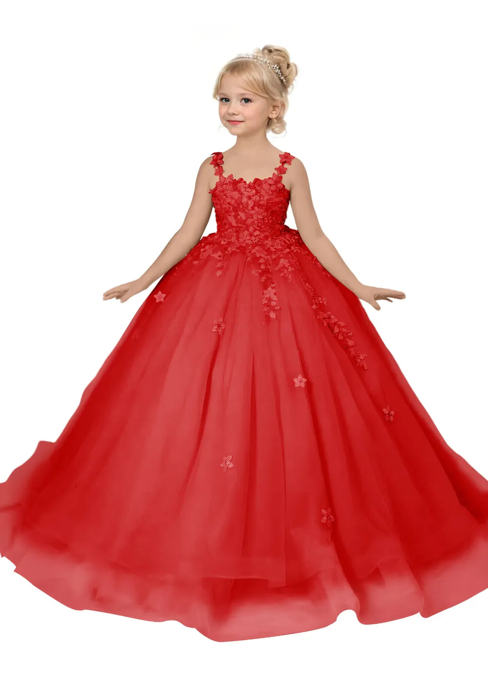 Floral Embroidered Princess Dress