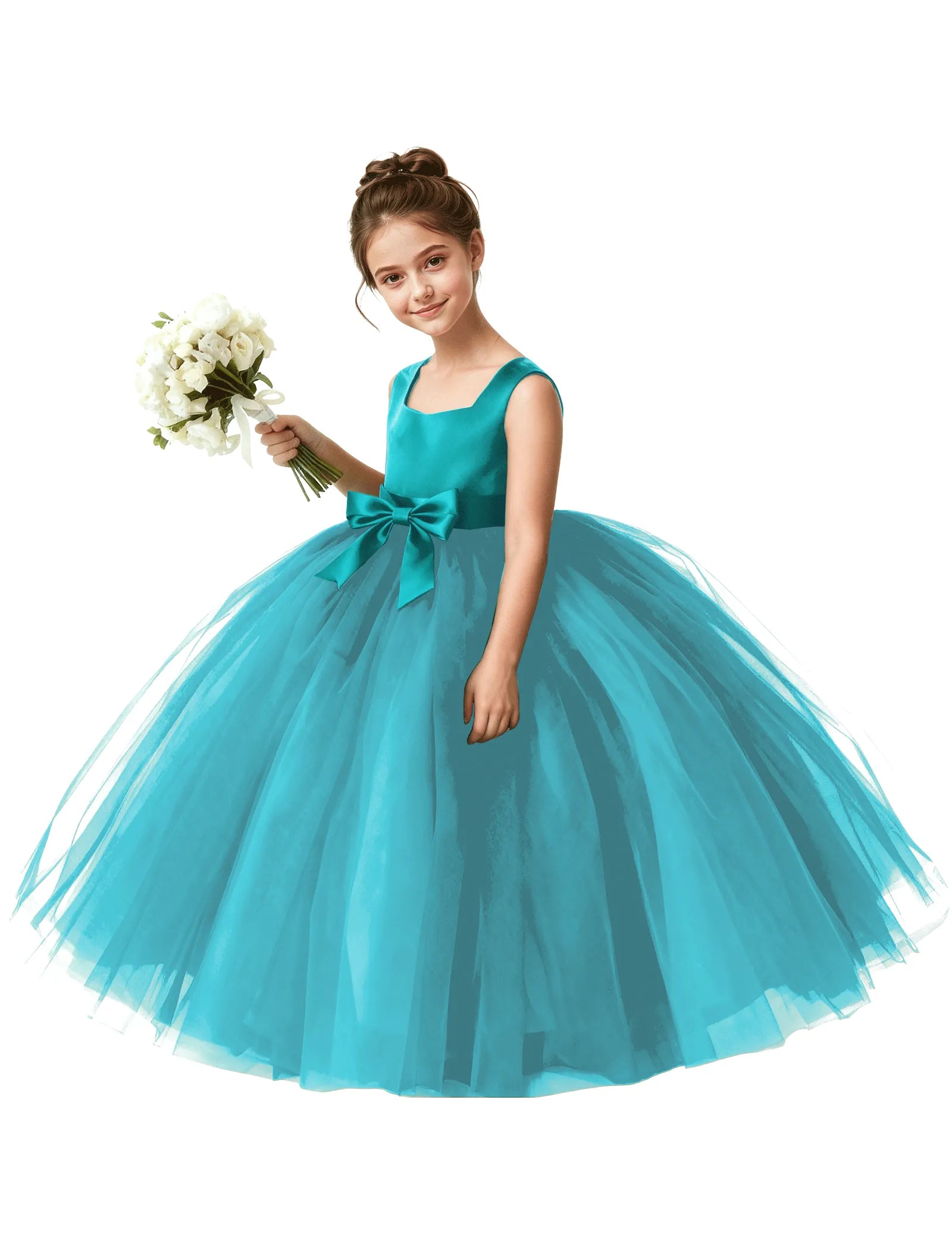 Vestido de princesa sin mangas de encaje