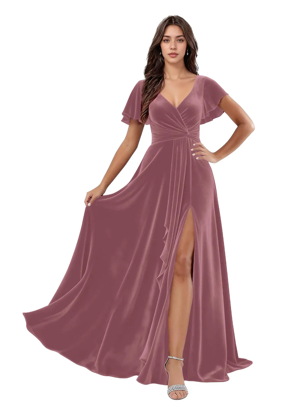 Temptation Twist – Elegant Velvet Formal Gown