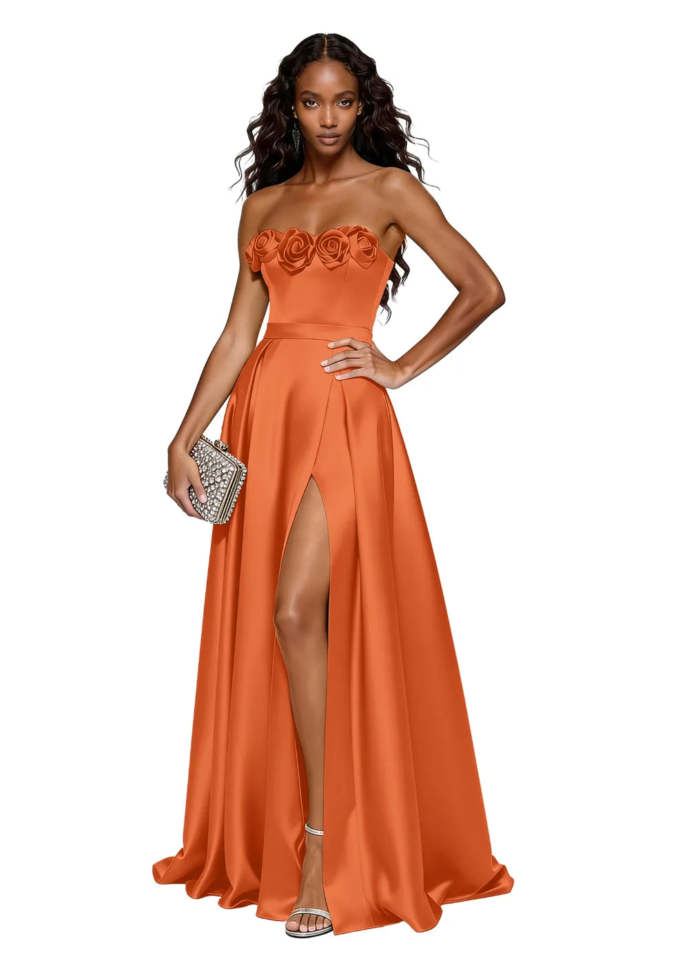 Backless Lace-Up Strapless Evening Dress