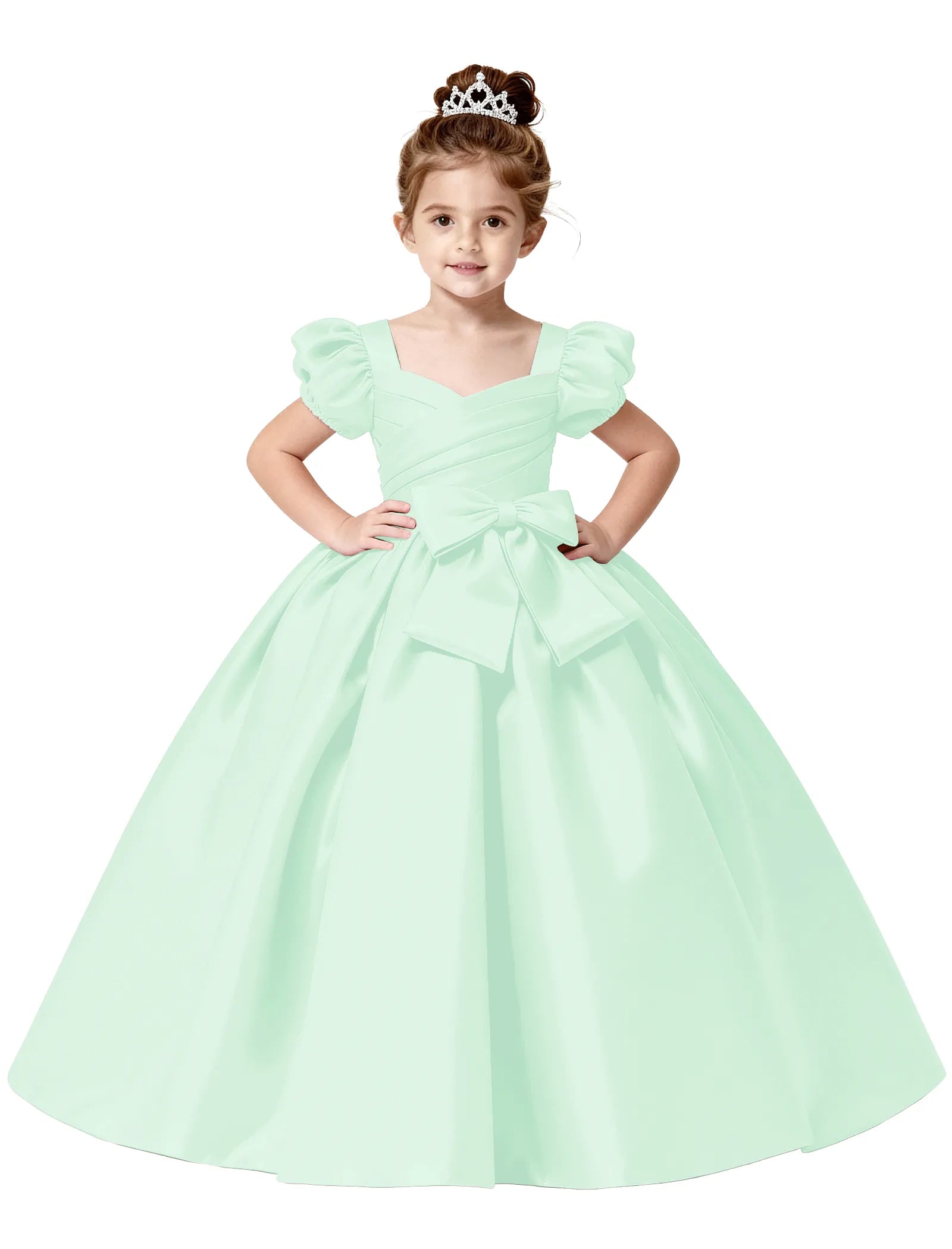 Vestido de princesa sin mangas de encaje