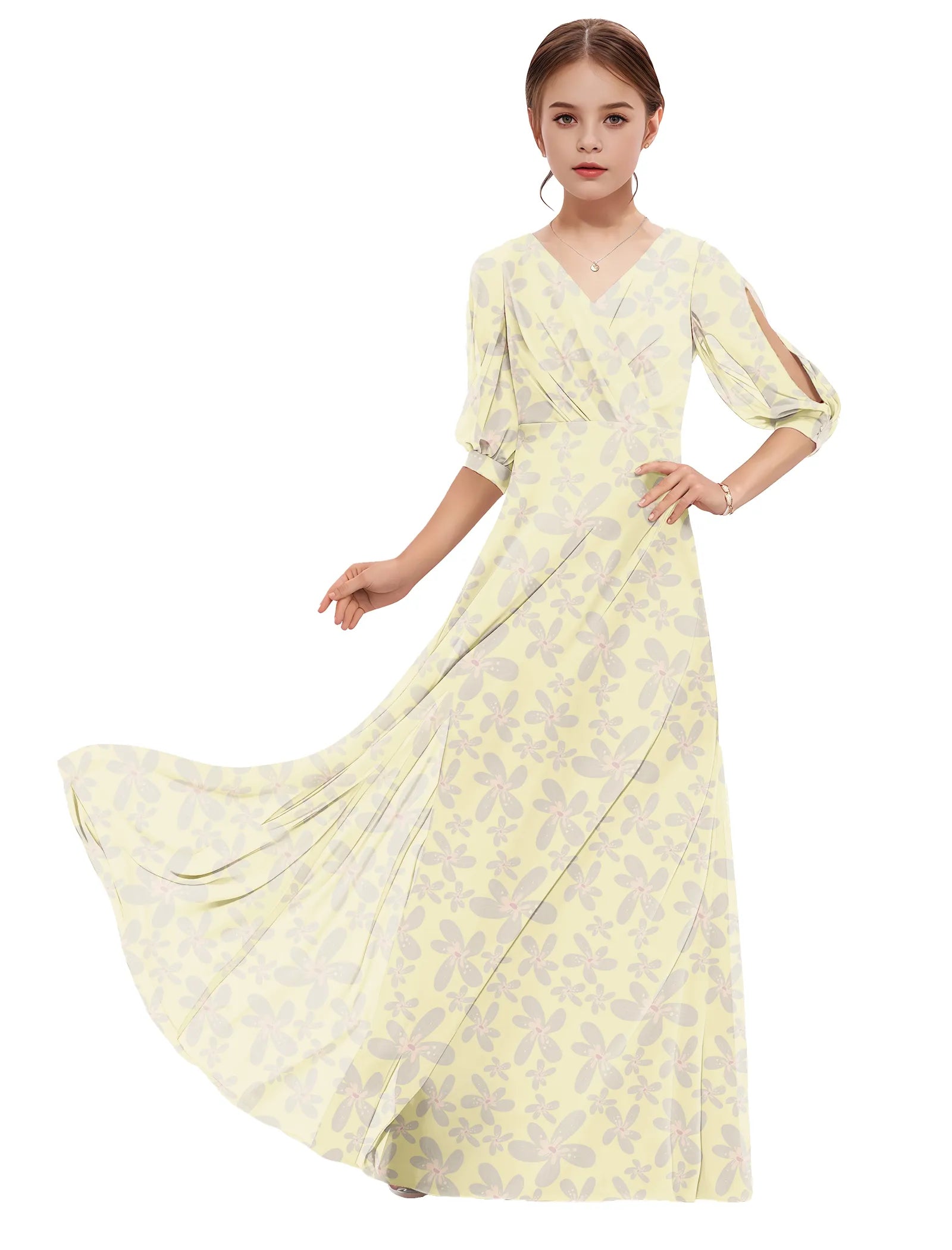Petal Ballet Puff Sleeve Flower Girl Dress