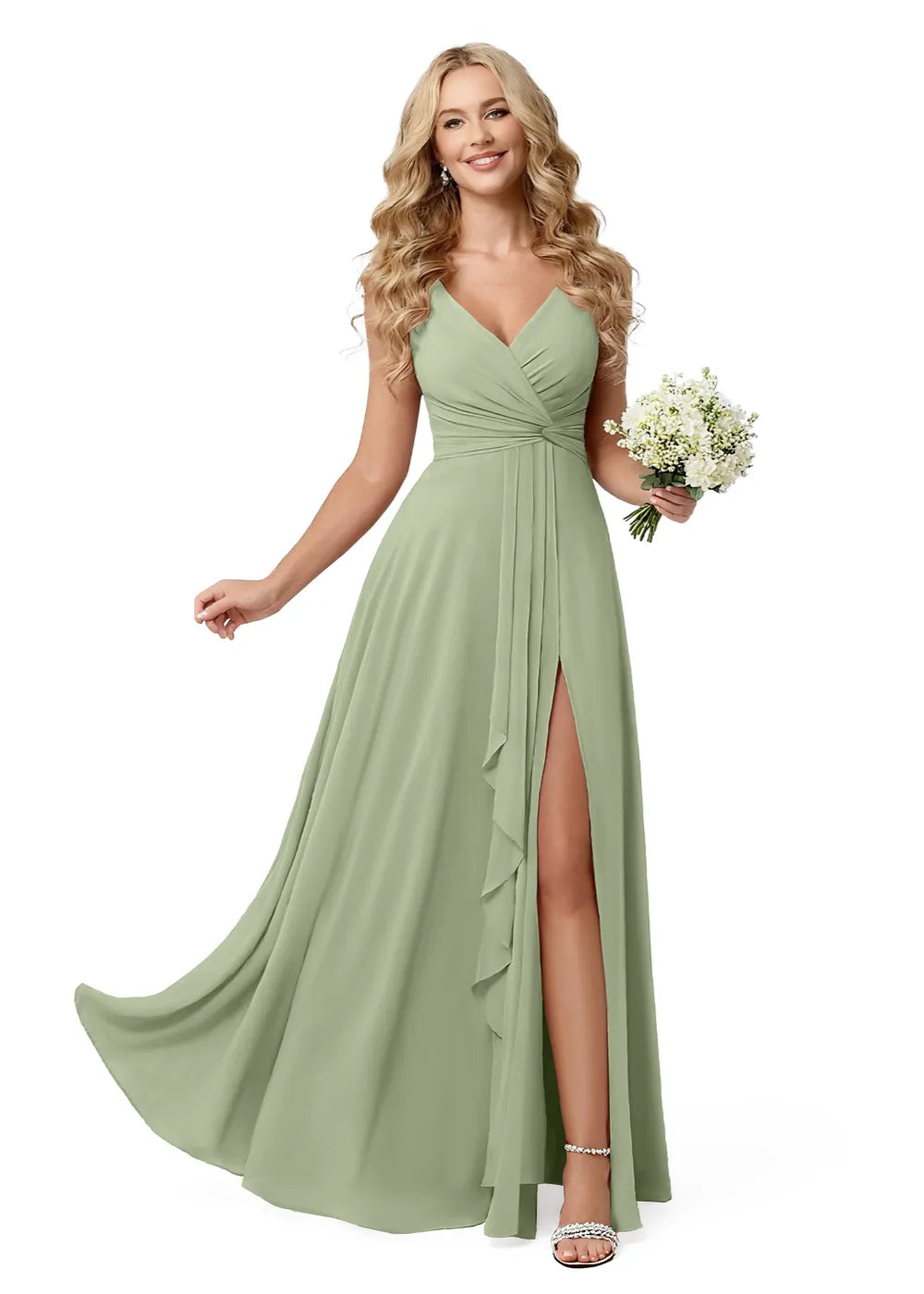 Elegant Bridesmaid Dress with Side Slit