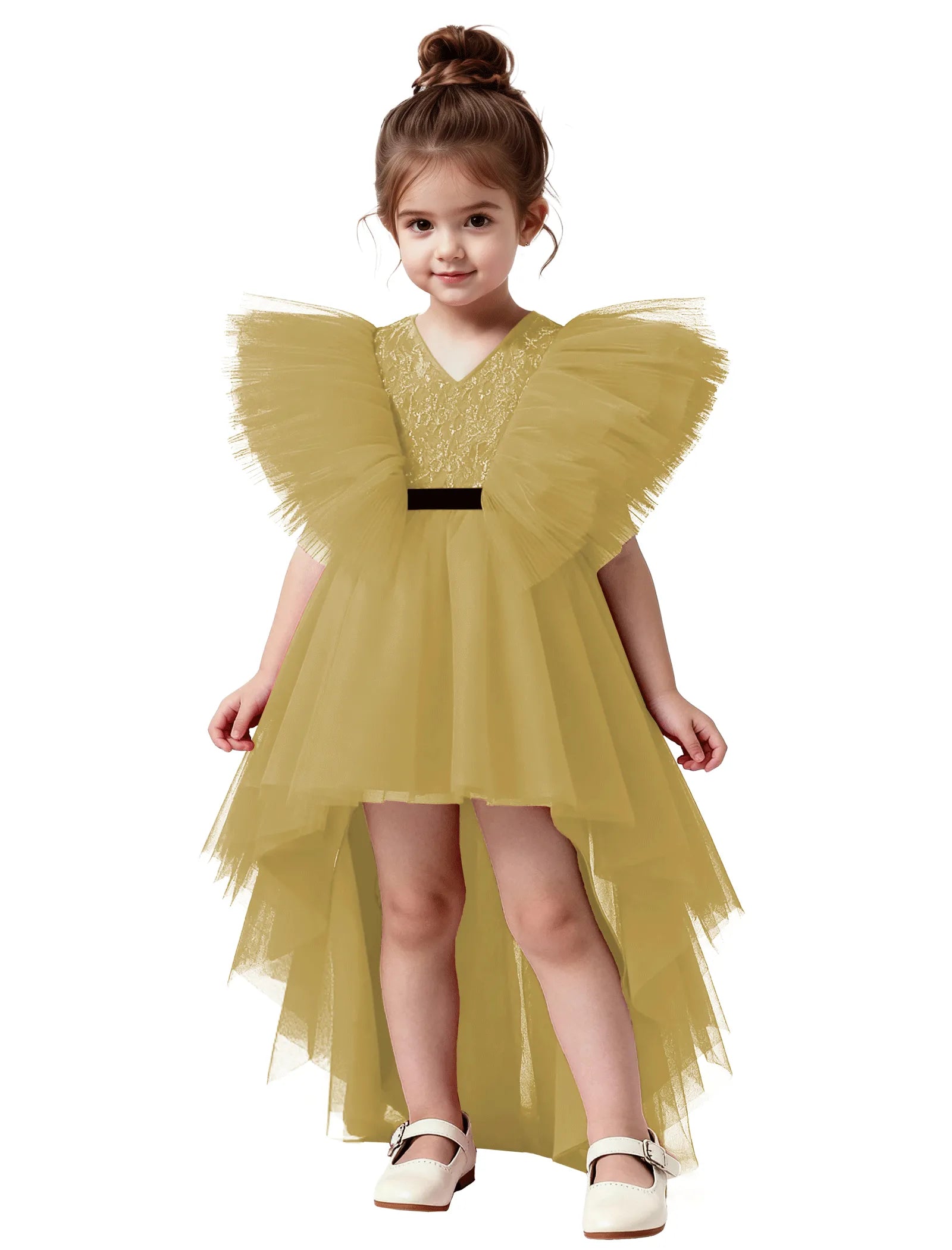 Statement Butterfly Sleeve Dress for Girls