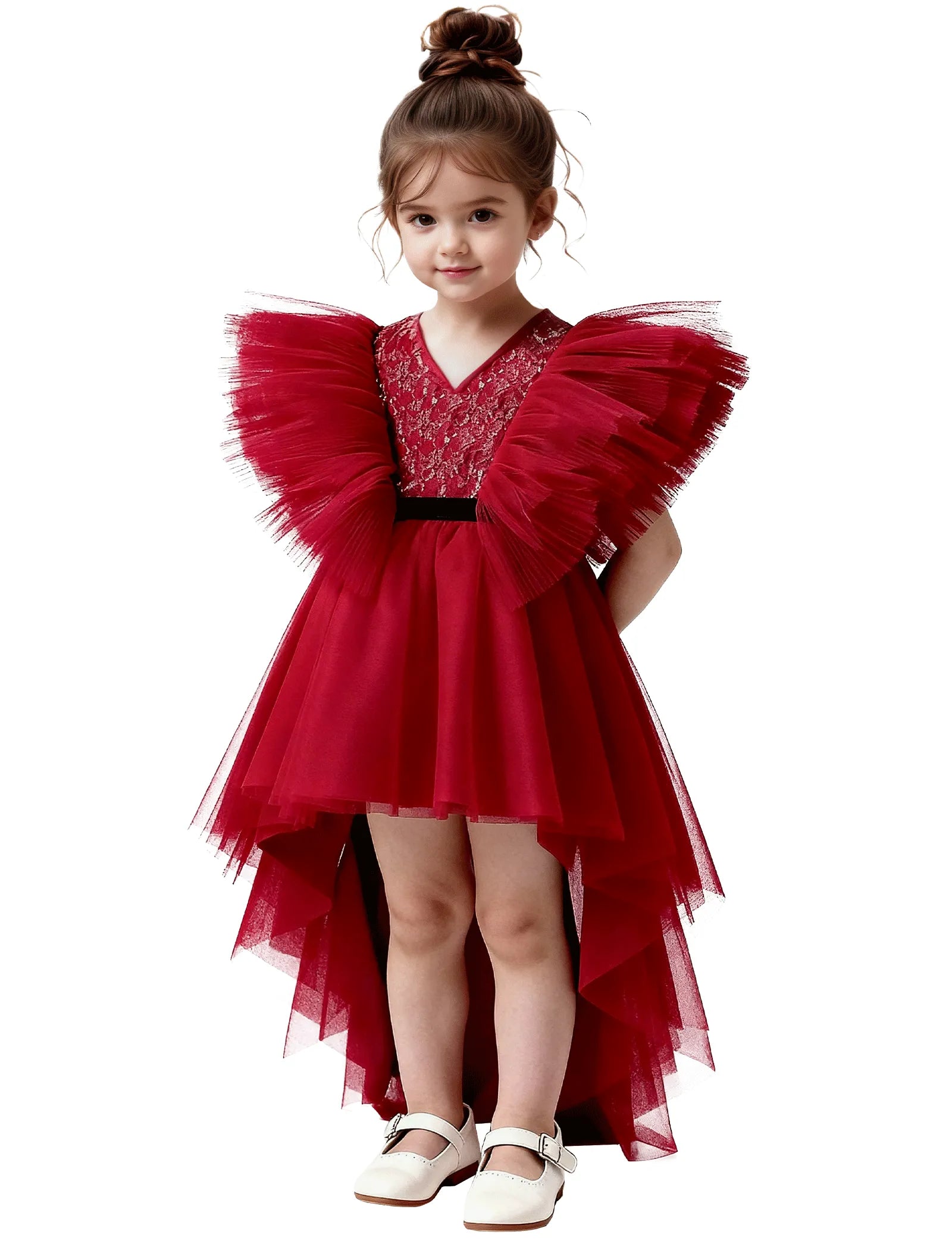Statement Butterfly Sleeve Dress for Girls