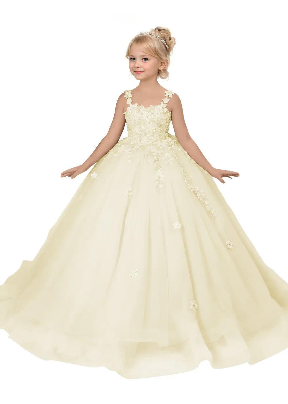 Floral Embroidered Princess Dress