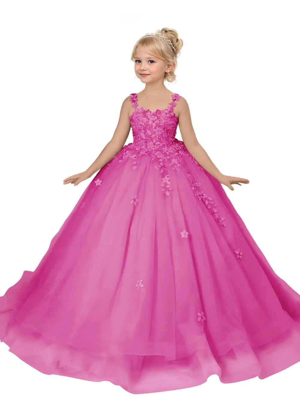 Floral Embroidered Princess Dress