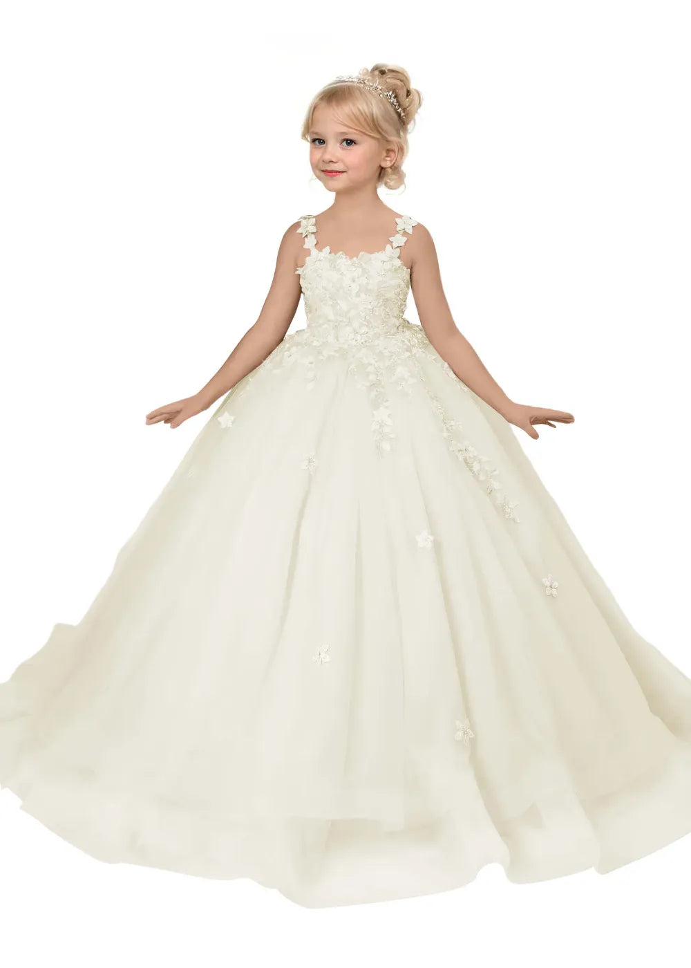 Floral Embroidered Princess Dress