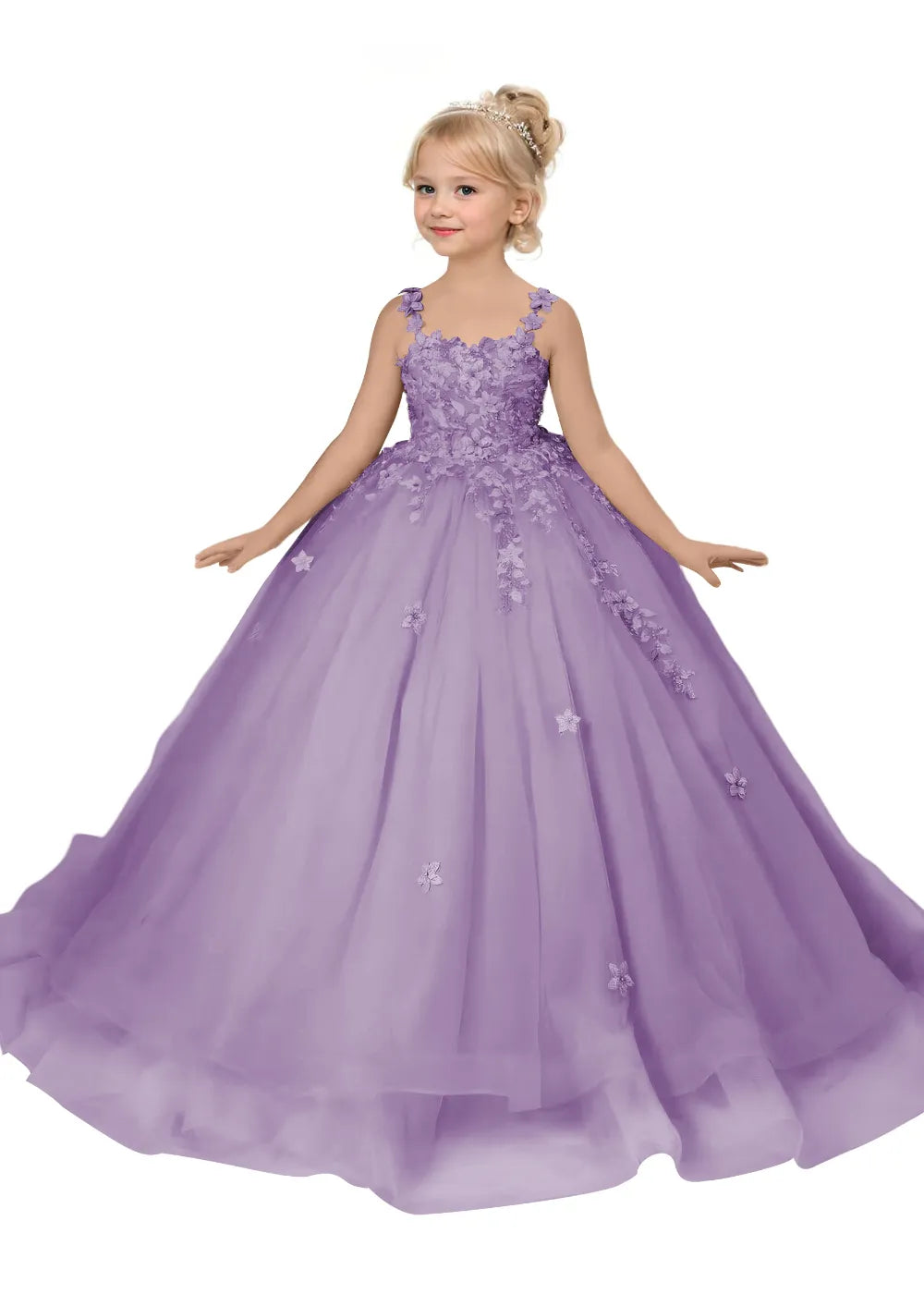 Floral Embroidered Princess Dress