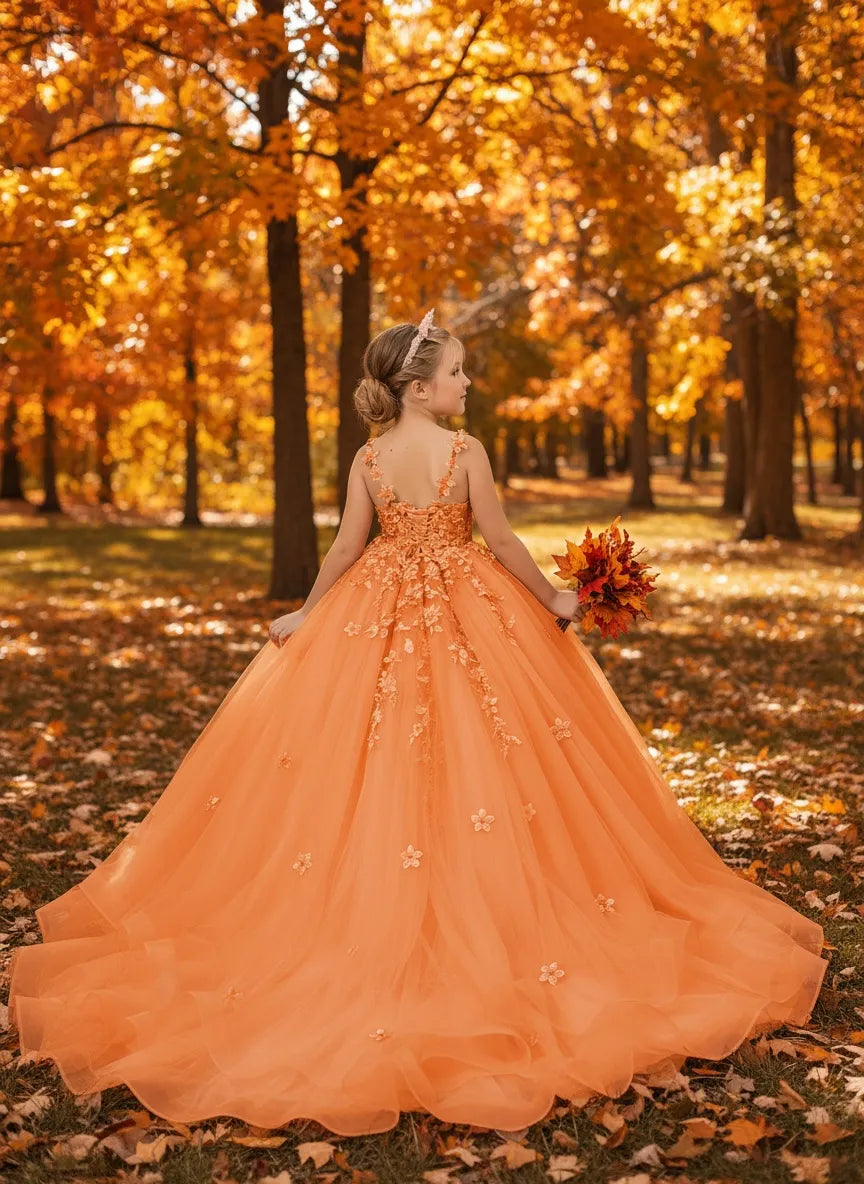 Floral Embroidered Princess Dress