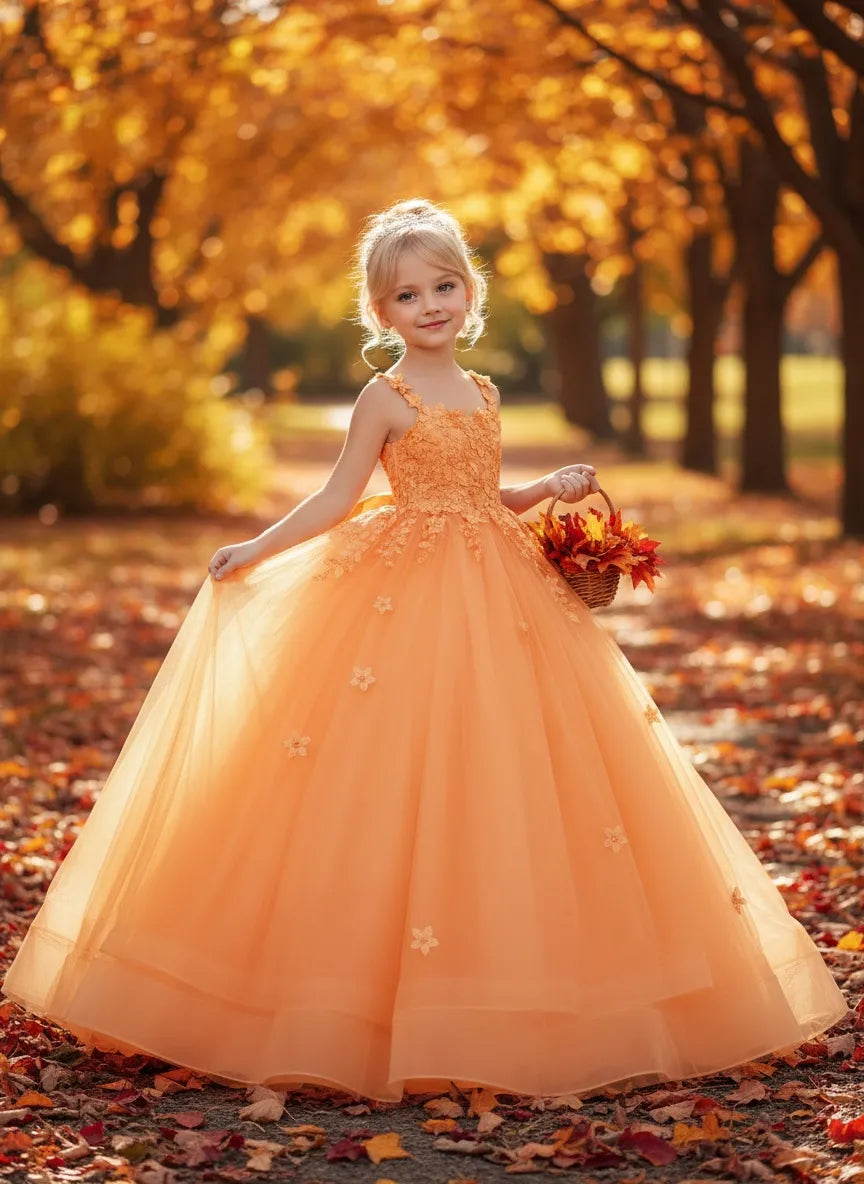 Floral Embroidered Princess Dress