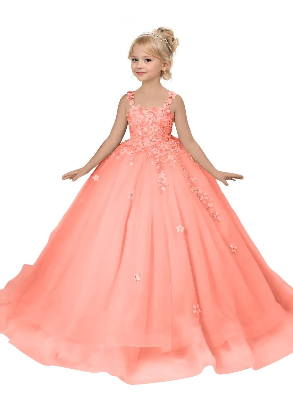 Floral Embroidered Princess Dress