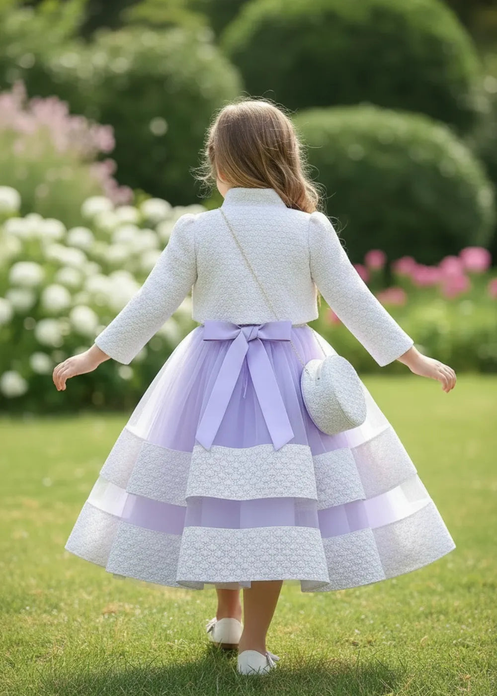 Enchanted Garden Tiered Tulle Flower Girl Formal Dress