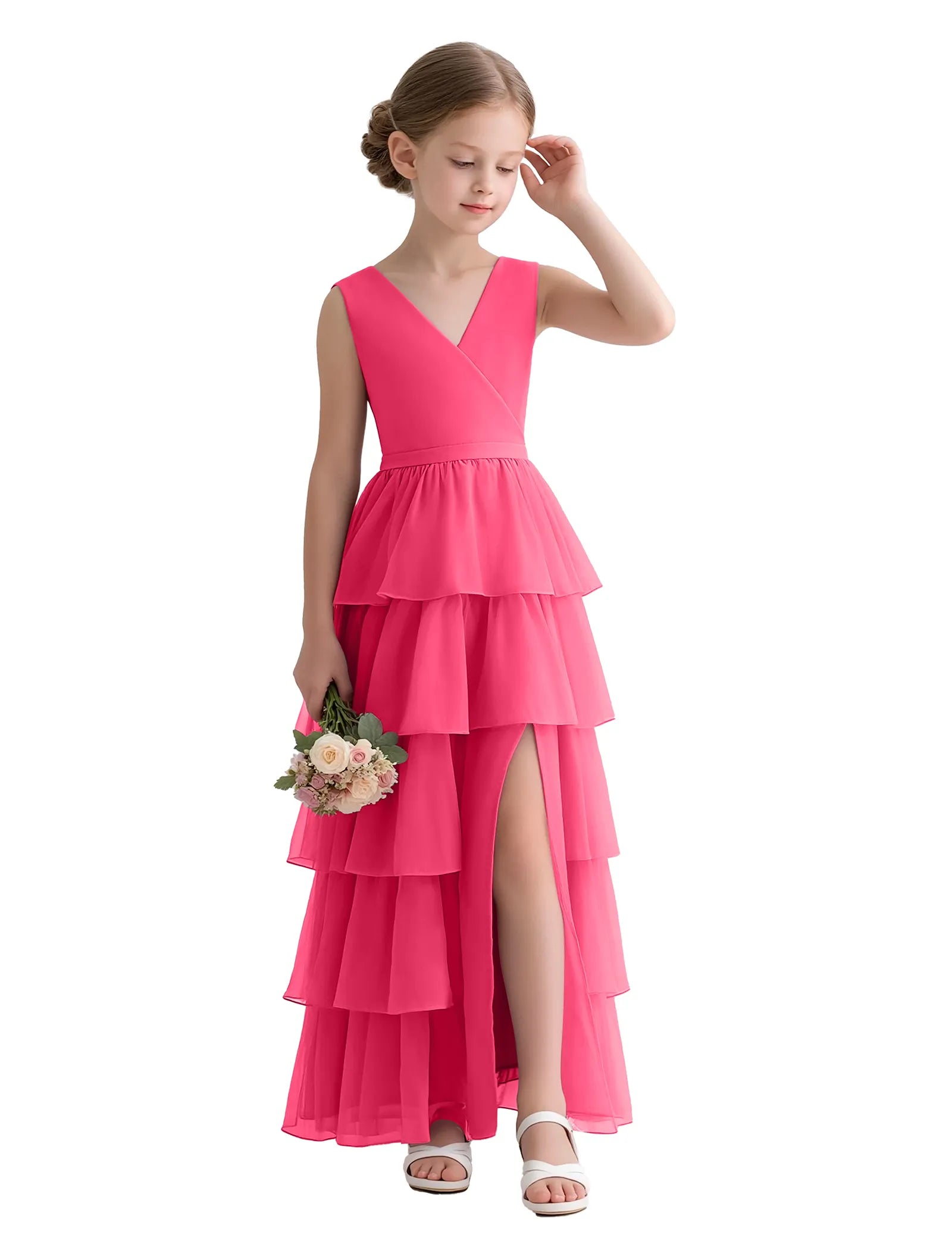 Vestido de princesa sin mangas de encaje