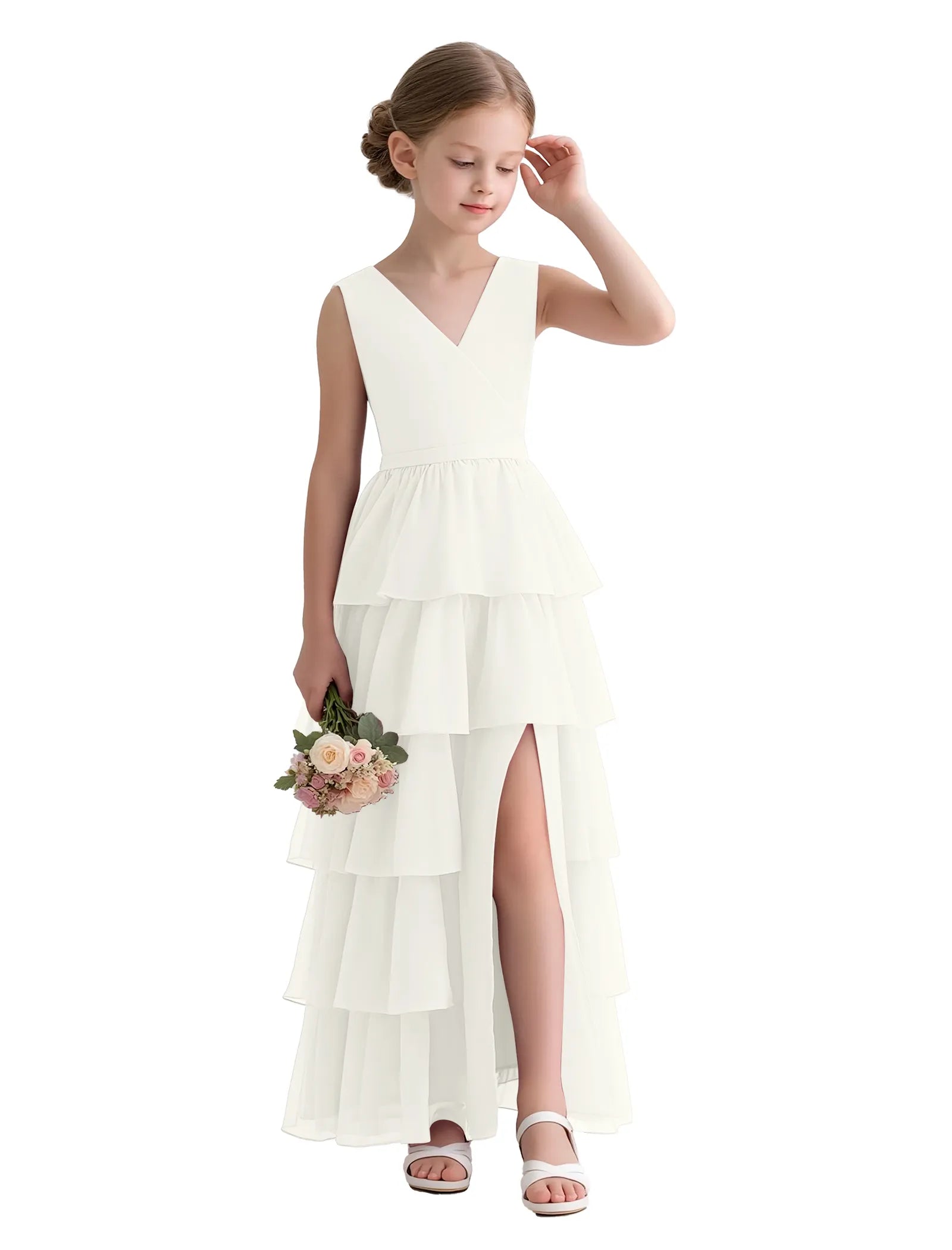 Vestido de princesa sin mangas de encaje