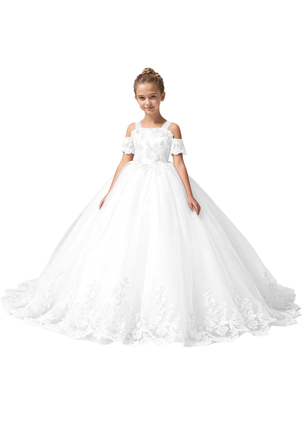 Girls Embroidered Ball Gown Dress for Special Occasions