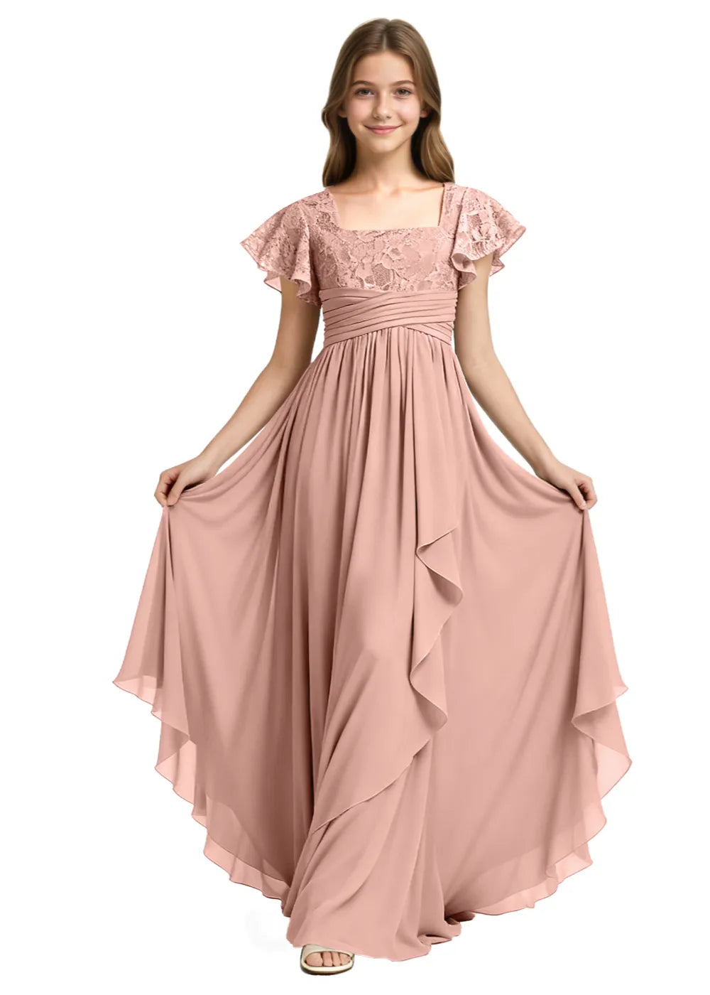 lace whisper dress Women's Tidal Whisper A-line Jewel Neck Embroidered Lace Maxi Dress XS/S/M/L/XL Pink MEAN BLVD Pink / XL