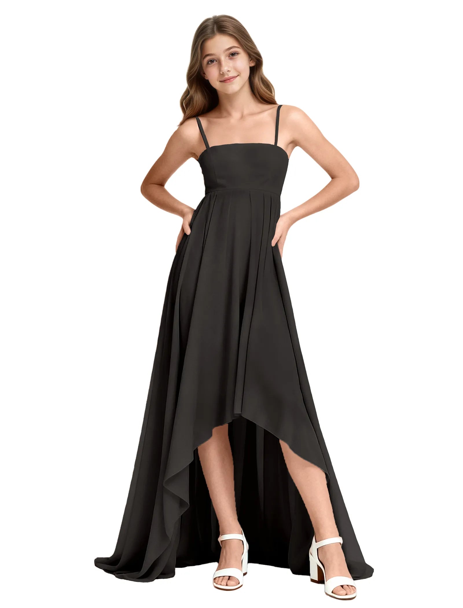 High-Low Chiffon Junior Bridesmaid Dress