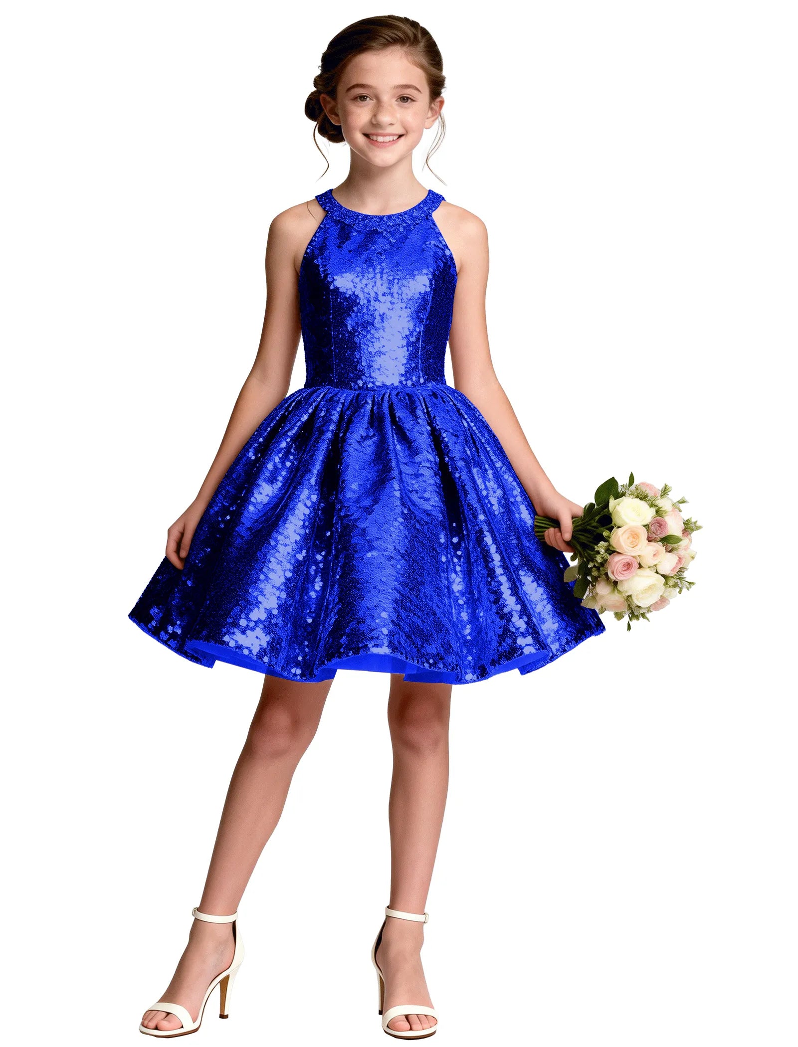 Sequin Bow Back Party Dress for Girls