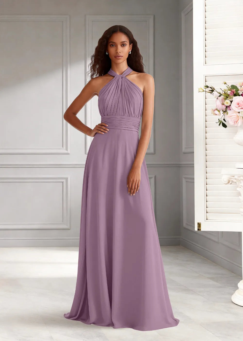 Eternal Bloom Ruched Backless Formal Dress
