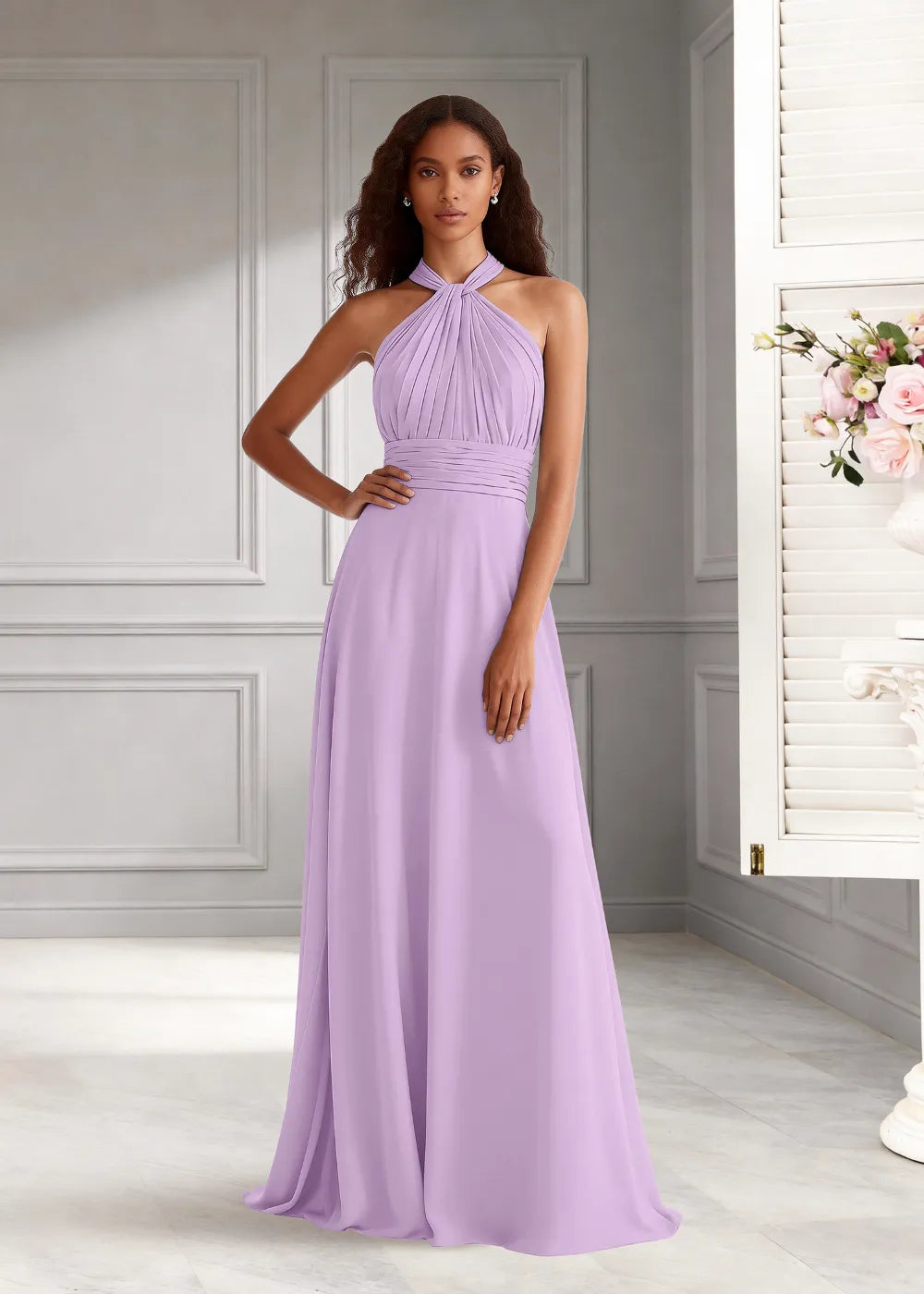 Eternal Bloom Ruched Backless Formal Dress