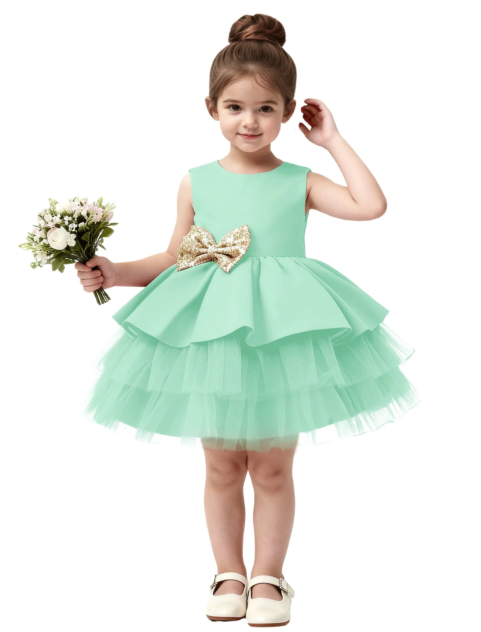 Vestido de princesa sin mangas de encaje
