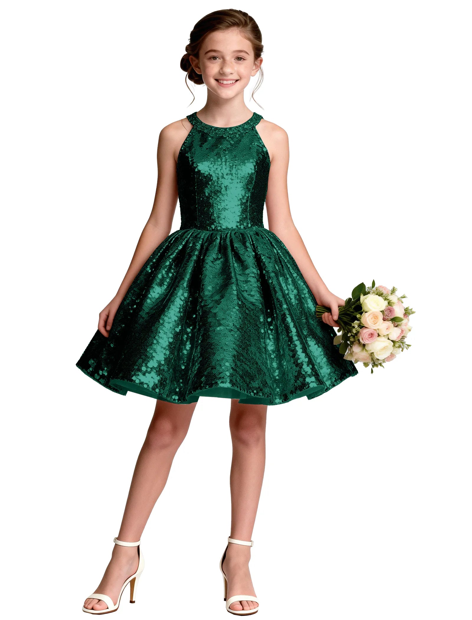 Sequin Bow Back Party Dress for Girls